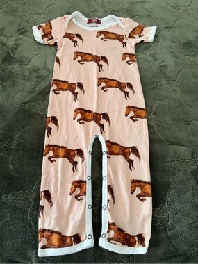 Milkbarn Horse Print Kids One-Piece Romper
